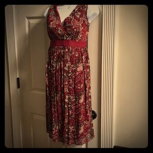 Women’s Mimi Maternity Silk Dress, Burgundy, Small